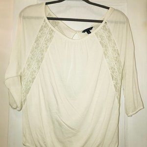 White Top with Lace Detailing